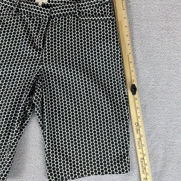 LAUNDRY Shelli Segal Bermuda Shorts Women's Size 8 Black / White Circles Stretch - Picture 13 of 16